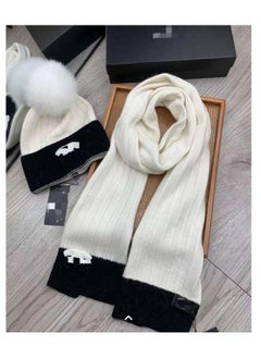 Buy Winter Fashion Luxury Hats Scarves Set Unisex Designer Hat scarf Set for Women Men Knitted Beautiful Beanies Scarfs Designers in UAE