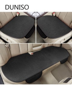 Buy 3PCS Auto Breathable Universal Four Seasons Car Seat Covers Luxury Include Front Car Seat Protector and Rear Car Seat Cushion Compatible with 95% Vehicle Fit for Cars Truck SUV or Vans Black in UAE