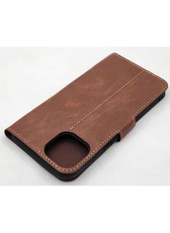 اشتري Iphone 12 Pro Max Kaiyue Flip Leather 360 Full Cover - Brown في مصر