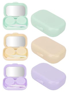 Buy 3 Pack Contact Lens Case with Mirror Contact Lens Container with L and R Caps in Saudi Arabia