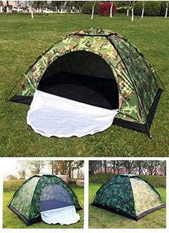 Buy Camping Tent Waterproof windproof ultraviolet-proof outdoor travel camping 3-4 people camouflage multifunction rainning proof tent - Bottom Black/Silver in UAE