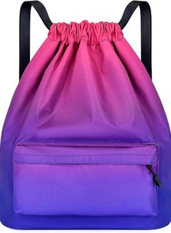 Buy Backpack Business Simple Crossbody Laptop Bag Fashion Clothes Travel Bag Travel Sail Zipper Handbag Waterproof Drawstring Sport bag,Pink in Saudi Arabia