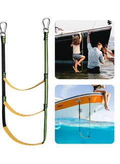 اشتري 3 Step Boat Rope Ladder, Assist Boarding Ladder Portable Fishing for Inflatable Boat, Kayak, Motorboat, Canoeing (Yellow) في الامارات