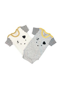 Buy Baby Boy Short Sleeves Bodysuit Onesie Set (Pack of 2)multi-colors in UAE