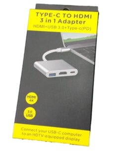 Buy Type-c to HDMI (HDMI+USB 3.0 + Type-C (PD)3in1 Adapter in UAE