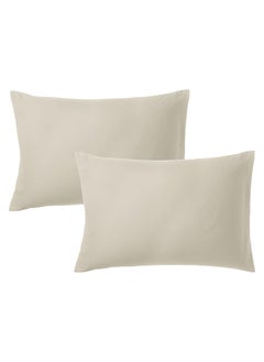 اشتري Premium Beige King Pillow Cases - 2 Piece Set Pillow Cover - Soft Brushed Microfiber Fabric - Pillow Cases Standard Size (20x40 Inches) by Infinitee Xclusives في الامارات