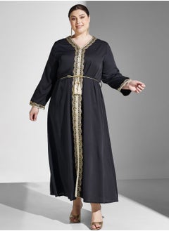 اشتري Embroidered Trim Relaxed Dress في الامارات