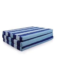 Buy Karnak Folding Foam Mattress with Storage Bag Carry Case for Tri-Fold Guest Bed Mattress, Camping Cot or Floor Mat - Twin 180x90x6 Cm Blue in UAE
