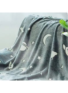 Buy Kids Glow in The Dark Blanket Soft Throw All Seasons for Couch Sofa Bed 150 x 120cm in UAE