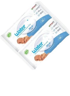 Buy Baby wet wipes containing 99.9% water, 60 wipes, a set of two packs in Saudi Arabia