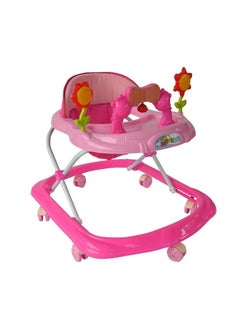 Buy Baby Walker Music & Light Function With 3 Position Height Adjustable Pink in Saudi Arabia