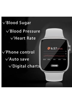 Buy Blood Sugar Pressure Monitor Smart Watch White Auto Save and Sync with Phone APP Monitor Health All Day Long Non-Invasive Glucose Detect For Self use Parents Gift in Saudi Arabia