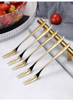 اشتري 5-Piece Stainless Steel Matt Polish Cake Fork Set في الامارات