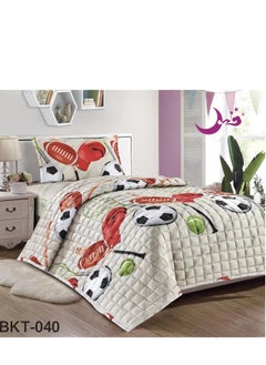 Buy Comforter set with children's drawings, 3 pieces, compressed quilt, size 160*210 cm in Saudi Arabia