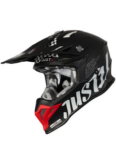 Buy J39 Rock Red White Matt Motocross Helmet in UAE