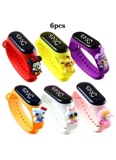 Buy Kids' Water Resistant Silicone Digital Watch 6PCS in Saudi Arabia