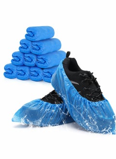 اشتري 100 Pairs Shoe Covers Disposable Non Slip, Premium Waterproof and Recyclable Shoe Booties Covers for Indoors, 15.7'' Hygienic Shoe في الامارات