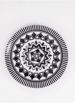 Buy Bright Designs Melamine Dinner Plate  6 Pieces  (D 22cm)black & white in Egypt