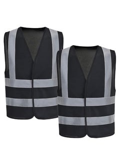 Buy (Pack of 2) Reflective Safety Vest - High Visibility Breathable Day Night Warning Safety Jacket, Traffic Construction Safety Clothing, Vests for Men and Women in UAE