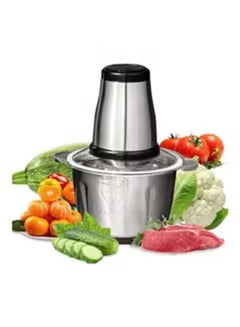 Buy Electric Meat Chopper and Grinder Stainless Steel Food Processor for Vegetable and Fruits 2L in UAE