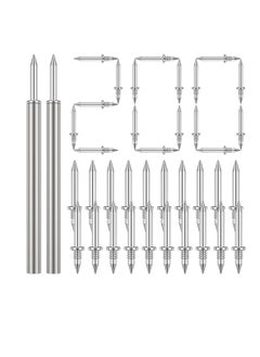 اشتري Double-Head Skirting Thread Seamless Nail, 200 Pcs Metal Skirting Line Without Marks Nail, Rust-Proof No Trace Skirting Thread Screws Set with 2 Rods, Nail Specific Sleeve Tool في الامارات