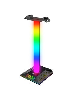 Buy EB05 Gaming Headphone Stand Holder RGB Luminous with Dual USB2.0 Port Support Charging and Data Transmission Touch Control in UAE