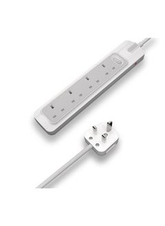 اشتري Electric Power Extension Cord 4 Sockets 5M White/Grey في السعودية