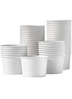 Buy Disposable Ice Cream Cups White 16 Ounce for Hot or Cold Food, Party Supplies Treat Cups for Sundae, Frozen Yogurt 50 Pieces. in UAE