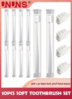 Buy 10 Pcs Extra Soft Toothbrush,Micro Nano Manual Toothbrushes With 20,000 Soft Bristles,Ultra Soft Manual Bristles Toothbrush For Sensitive Gums,Pregnant Women,Elderly,Adult, Kids-White in UAE