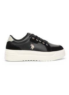 اشتري Women's Black Platform Sneakers  - Stylish Lace-Up Design with Comfort Cushioned Sole for Everyday Wear في الامارات