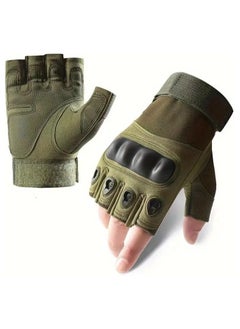 Buy SPORTQ®️ Men's Motorcycle Gloves, Size L, Anti-Slip, Windproof Fingerless Gloves for Outdoor Use to Protect Fingers in Egypt