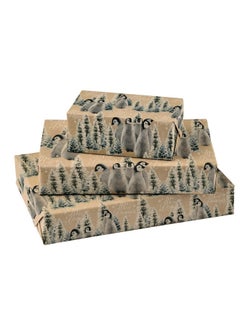 Buy Kraft Christmas Wrapping Paper Roll - Mini Roll - Christmas Penguin And Christmas Tree Pattern Great For Christmas, Holiday And Party - 17 Inches X 32.8 Feet in Saudi Arabia