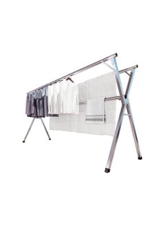 Buy COOLBABY Clothes Drying Rack 1.6M/63 Inches Stainless Steel Garment Rack AdjUStable And Foldable Space Saving Laundry Drying Rack For Indoor Outdoor With Windproof Hooks in UAE