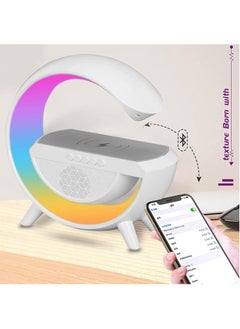 Buy Table Lamp with Wireless Charger, Ambient Lighting with Bluetooth Speakers,RGB Atmosphere Lamp Color Changing Mood Light for Bedroom, Room Decor, Gift, Party in UAE