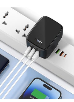 اشتري USB C Charger Plug, 32W USB Charger 3-Port Multi USB Charger Fast Charging Type C PD Power Adapter for Samsung S21, S23, S22 Ultra, S10, A13, iPhone 15/14/13/12/11 Pro Max/ XR Black في الامارات