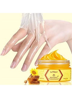 اشتري Hand Mask Milk Honey Peel Off Hand Wax Moisturizing Hydrating Nourishing Exfoliating Hand Film Hands Care paraffin110g في الامارات