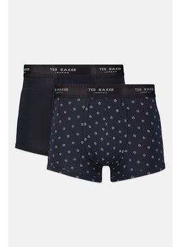 Buy Men 2 Pieces Brand Logo Boxer Briefs, Navy Combo in UAE