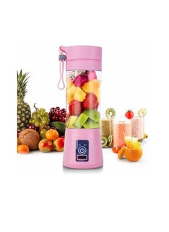 Buy Electric Blender And Portable Juicer Cup With Six Blades Pink 380ML in UAE