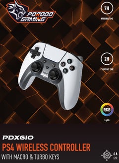 Buy Gaming PS4 Gamepad Controller 600mAh - White/Black in UAE