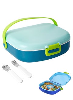 Buy Kids Bento Lunch Box, Lunch Containers for School with 4 Compartments, Utensils, Sauce Container and Handle, 1300ml in Saudi Arabia