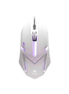 اشتري Glowing Wired Gaming Mouse USB Seven-Color Backlight White [1]] في الامارات