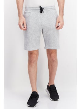 Buy Men Drawstring Heather Basic Short, Grey in UAE