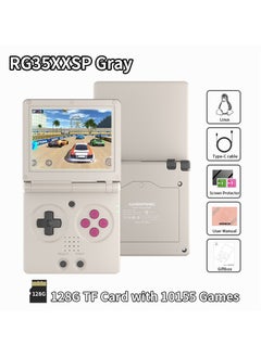 اشتري RG35XXSP Retro Flip Handheld Game Console, 3.5-inch IPS Screen, Linux H700 Video Game Player, Support Streaming WIFI Bluetooth (Grey, 128G) في السعودية