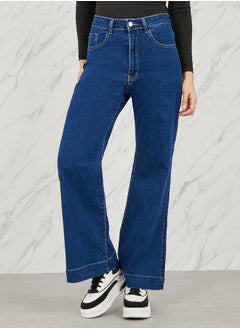 اشتري High Rise Flared Hem Ankle Length Jeans في السعودية