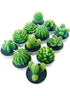 Buy Cactus Tealight Candles,Handmade Delicate Succulent Tea Light Candle Holder for Valentine's Day Birthday Party Wedding Spa Home Decoration,12 Pcs in Pack. in Egypt