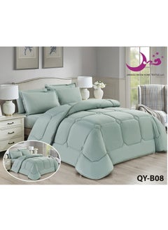 Buy Comforter Set Bedspread 6 Pieces Medium Filling Two Sides Microfiber 230x250 cm in Saudi Arabia