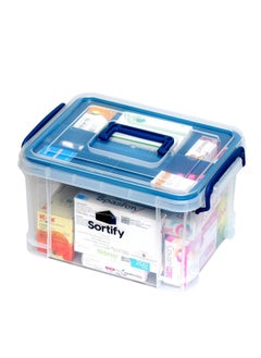 Buy Medicine Organizer Storage Box, Stay Organized with Large Medicine Box 33x24x19 cm, Plastic First Aid Box with Tray and Child Safety Handles in UAE