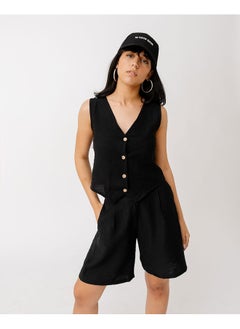 اشتري Black Linen Vest في مصر