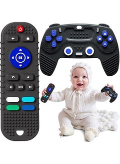 Buy Remote Teether for Baby, 2 Pack Chew Toys with Tv Remote Control Shape, Early Educational Sensory Press Toy for Babies, Chew Toy for Boys and Girls Gifts in Saudi Arabia