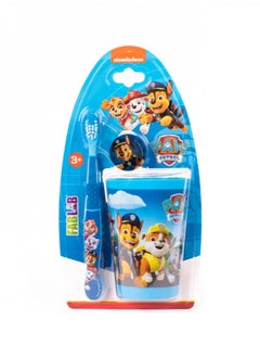 Buy Nickelodeon Paw Patrol Toothbrush for Kids with Blue Sanitary Cup in Saudi Arabia